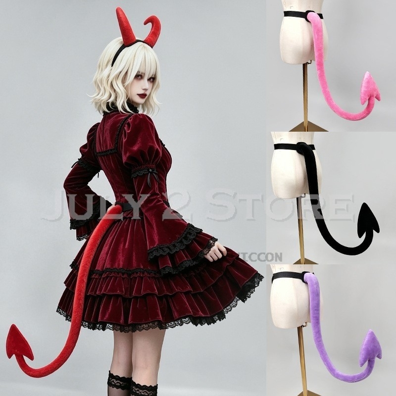 Cosplay Bat Prop - ذيل خفاش شيطاني للهالوين، إكسسوار تنكري